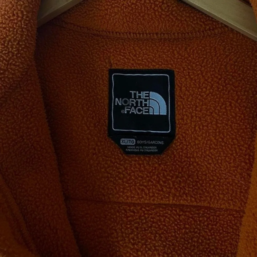 The North Face Gorpcore Orange & Black Fleece Jacket Full Zip (Youth XL / Small)